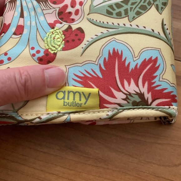 Amy Butler for Kalencom Clutch Purse w/ Chain Floral Yellow Organic Cotton - Picture 10 of 14